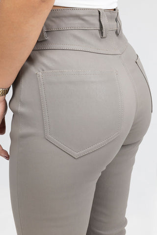 Arya Leather Pants Mole Grey