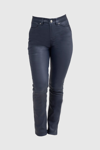 Arya Leather Pants Dark Blue