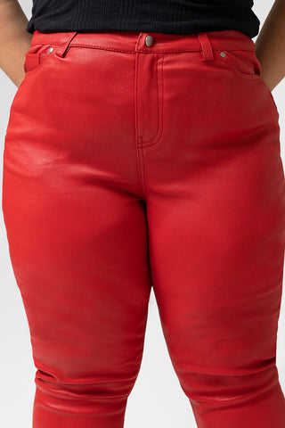 Arya Leather Pants Red