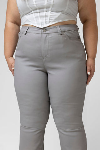 Arya Leather Pants Dusty Grey