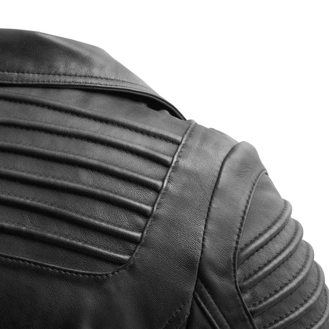 Queens Womens Fashion Leather Jacket Black