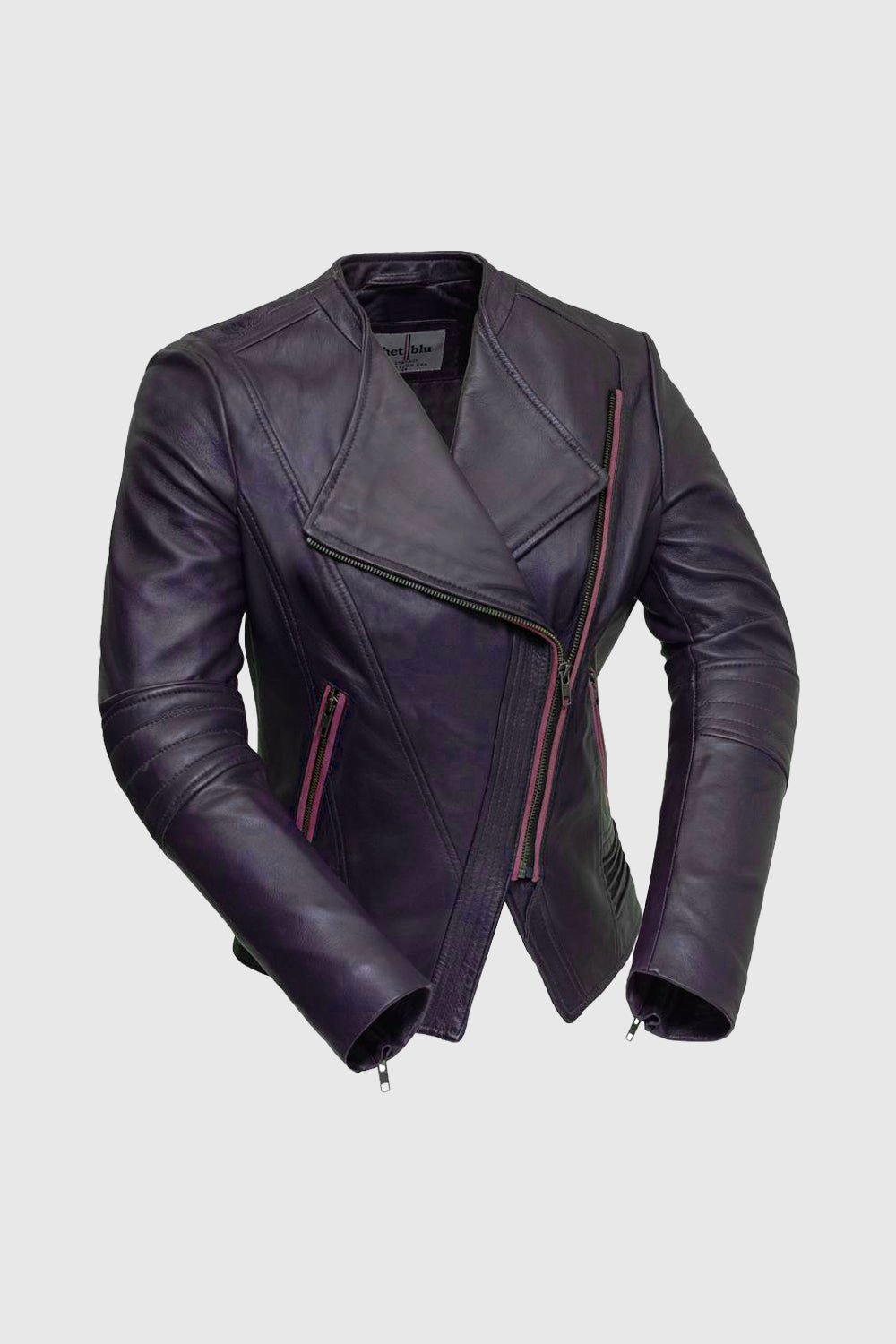Trish Womens Leather Jacket (Violet)