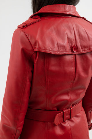 Olivia Women's Double Breasted Leather Coat