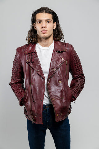 Brooklyn Mens Lambskin Leather Jacket Oxblood