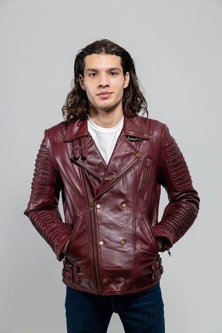 Brooklyn Mens Lambskin Leather Jacket Oxblood