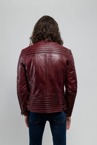 Brooklyn Mens Lambskin Leather Jacket Oxblood