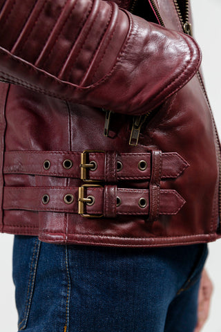 Brooklyn Mens Lambskin Leather Jacket Oxblood