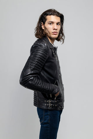 Brooklyn Mens Lambskin Leather Jacket Black