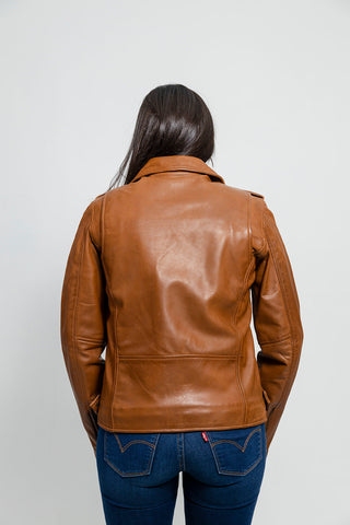 Rebel Womens Leather Jacket Whiskey