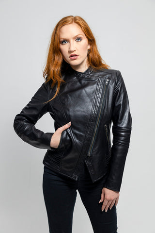 Trish Womens Leather Jacket Black
