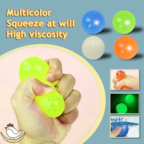 Luminous Sticky Ball Toys Sticky Wall Home Party Games Glow In The Dark Novelty Toys Decompression Squeeze Toy