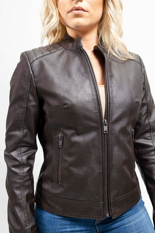 Beverly Women's Vegan Faux Leather/Perforated Jacket