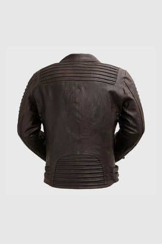 Brooklyn Mens Lambskin Leather Jacket Black Cognac