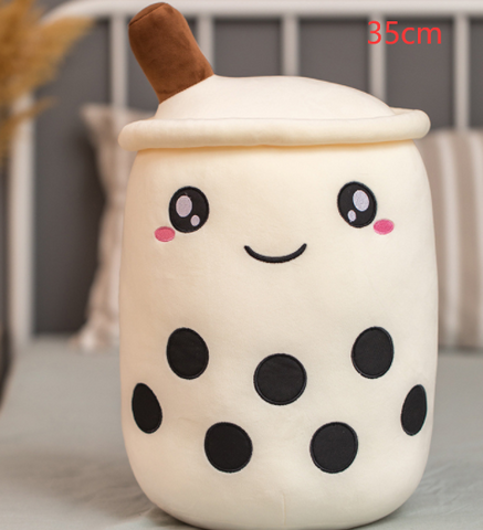 Cute Fruit Drink Plush Stuffed Soft Strawberry Milk Tea Plush Boba Tea Cup Toy Bubble Tea Pillow Cushion Kids Gift