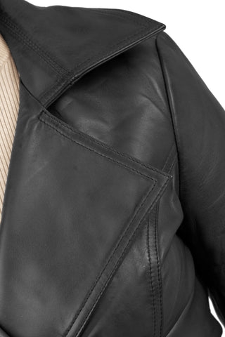 Emma Women's Leather Wrap Coat