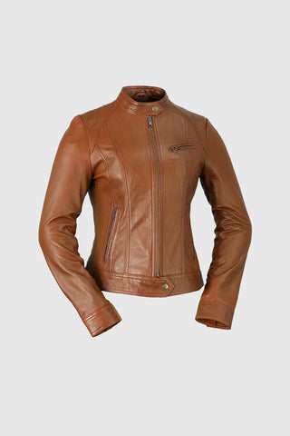 Favorite Womens Fashion Leather Jacket Whiskey