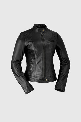 Favorite Womens Fashion Leather Jacket Black