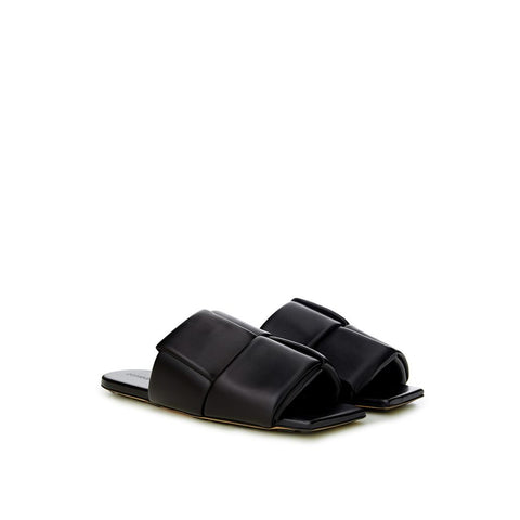 Bottega Veneta Black Leather Sandal