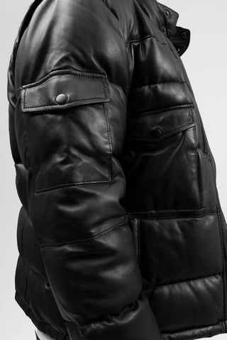 Jace Mens Puffer Leather Jacket