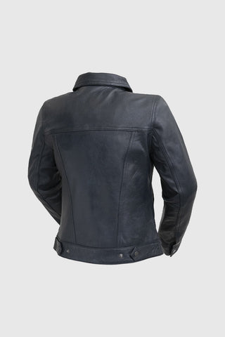 Madison Womens Fashion Leather Jacket Blue