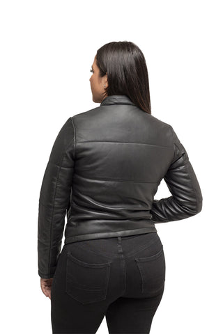 Melysa Women's Leather Puffer Jacket