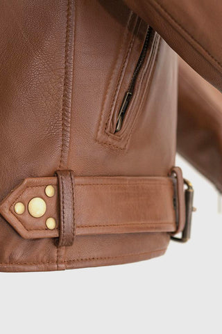 Rebel Womens Leather Jacket Whiskey