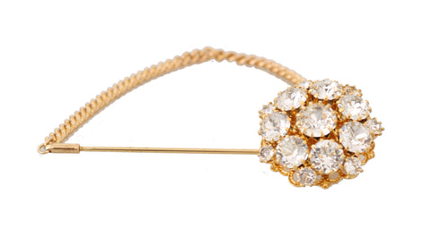 Dolce & Gabbana Exquisite Crystal-Embellished Gold Brooch