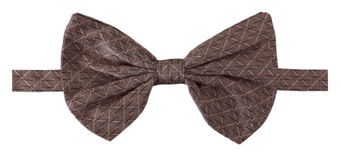 Dolce & Gabbana Elegant Silk Gray Bow Tie - Men's Formalwear