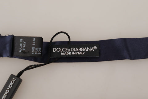 Dolce & Gabbana Elegant Sapphire Silk Bow Tie