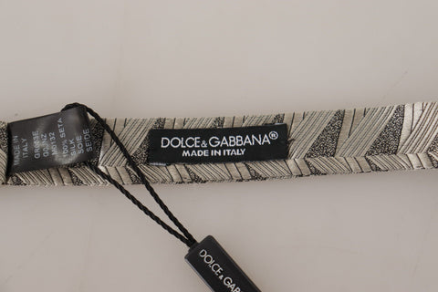 Dolce & Gabbana Elegant Silk Grey Bow Tie