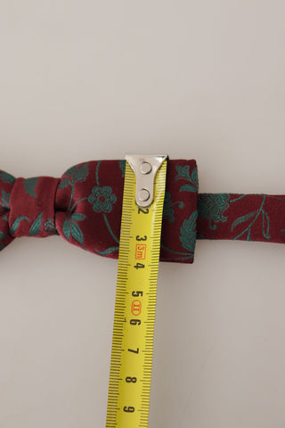 Dolce & Gabbana Elegant Maroon Patterned Bow Tie