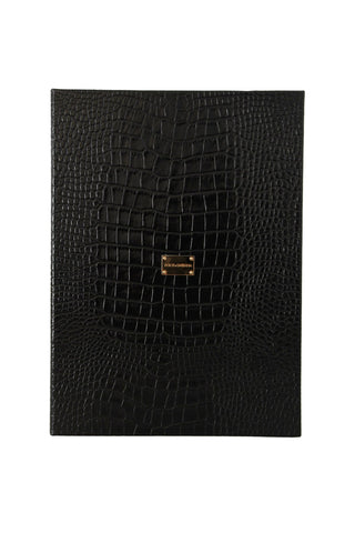 Dolce & Gabbana Elegant Black Leather Catalogue Case